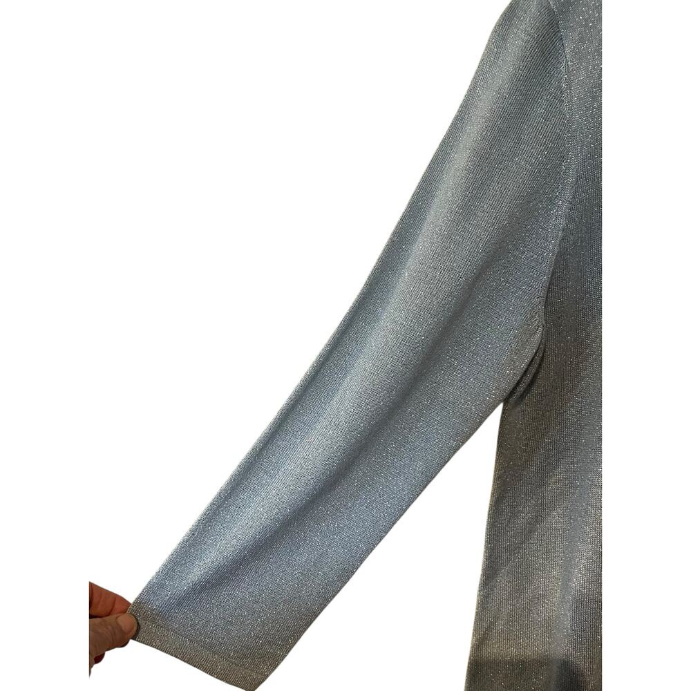 Ruby Rd. Sweater Top NWT Aqua Sparkling Metallic … - image 5